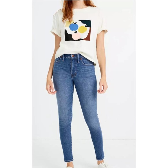 MADEWELL 9” high rise skinny jeans Pearson wash size 27 AA579 in seam 28” - Picture 2 of 13